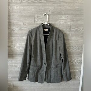 Loft size 14 Light grey blazer- lightweight & work appropriate inverted collar‎